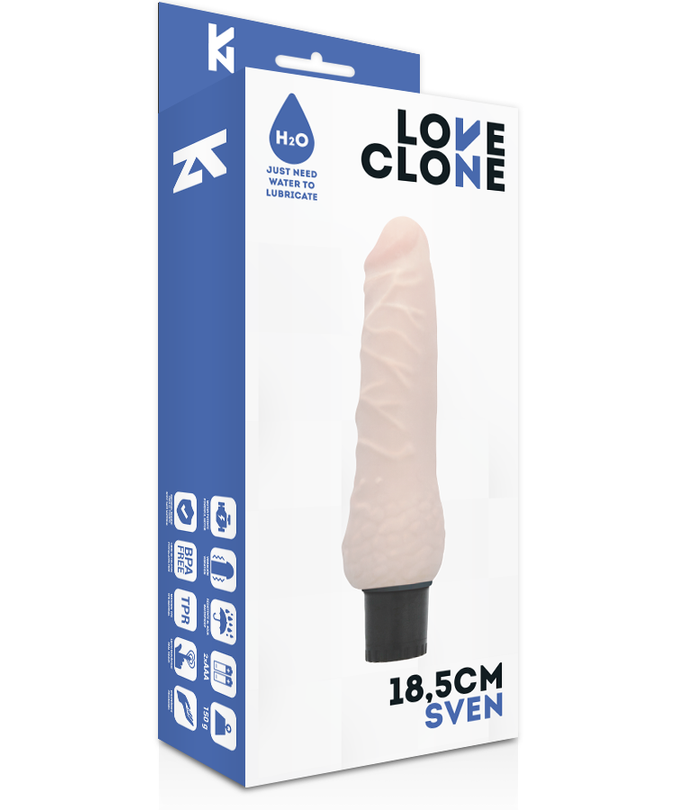 Loveclone – Sven Self Lubrication Vibrator 18.5 Cm -O- 3.3 Cm