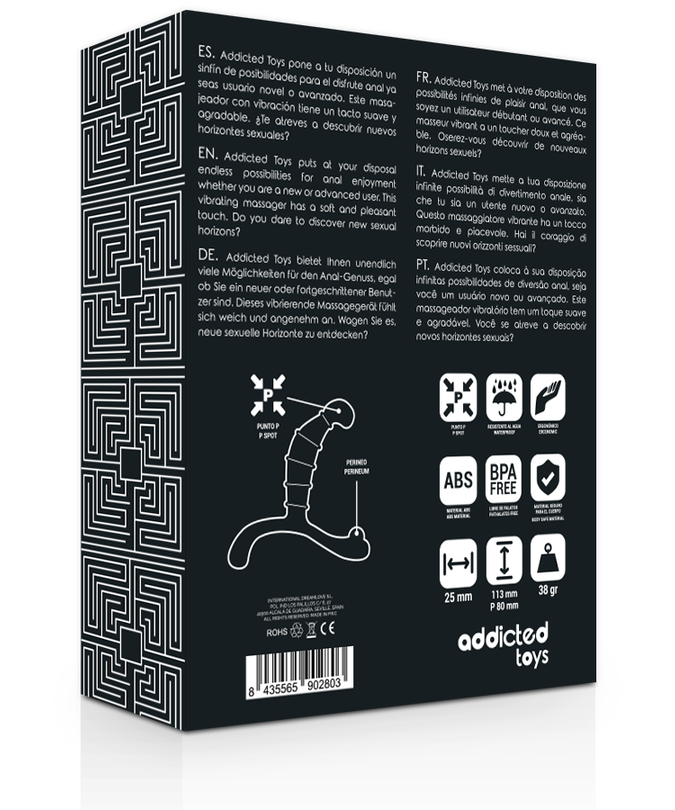 ADDICTED TOYS - PROSTAAT ANALE PLEZIER ZWART