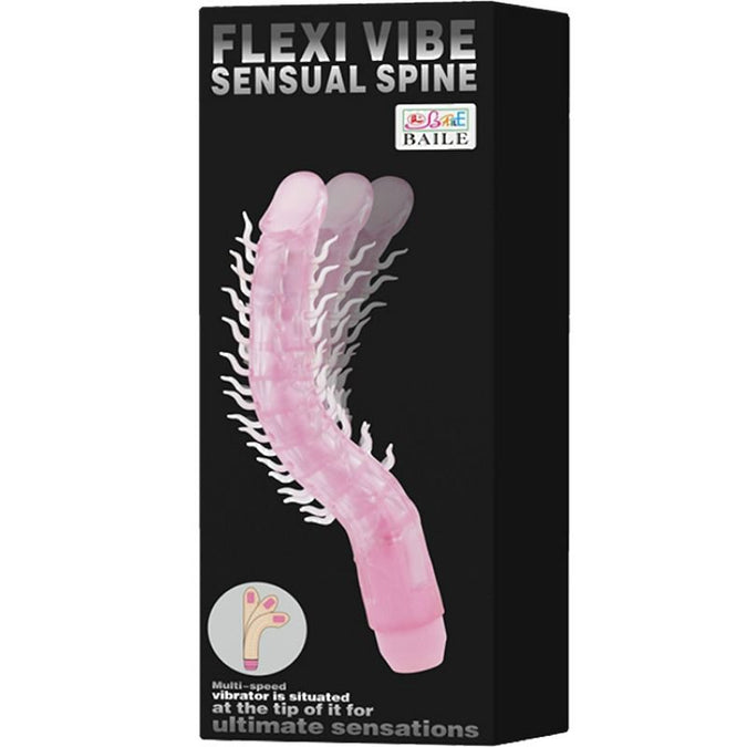 BAILE - FLEXI VIBE SENSUAL SPINE BUIGBARE VIBRERENDE DILDO LILA 23,5 CM