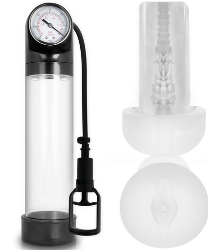 Pump Addicted – Rx9 Transparant met Masturbator Pump Addicted – Rx9 Transparant met Masturbator