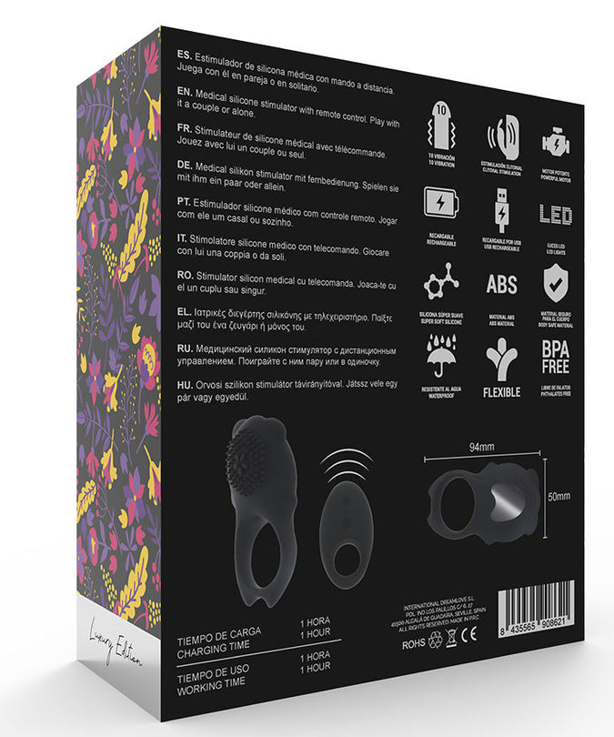 MIA - COLOSSEO COCK RING REMOTE CONTROL BLACK