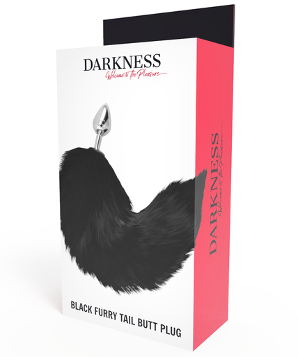 DARKNESS - SILVER ANAL PLUG 8 CM WITH BLACK TAIL DARKNESS - SILVER ANAL PLUG 8 CM WITH BLACK TAIL