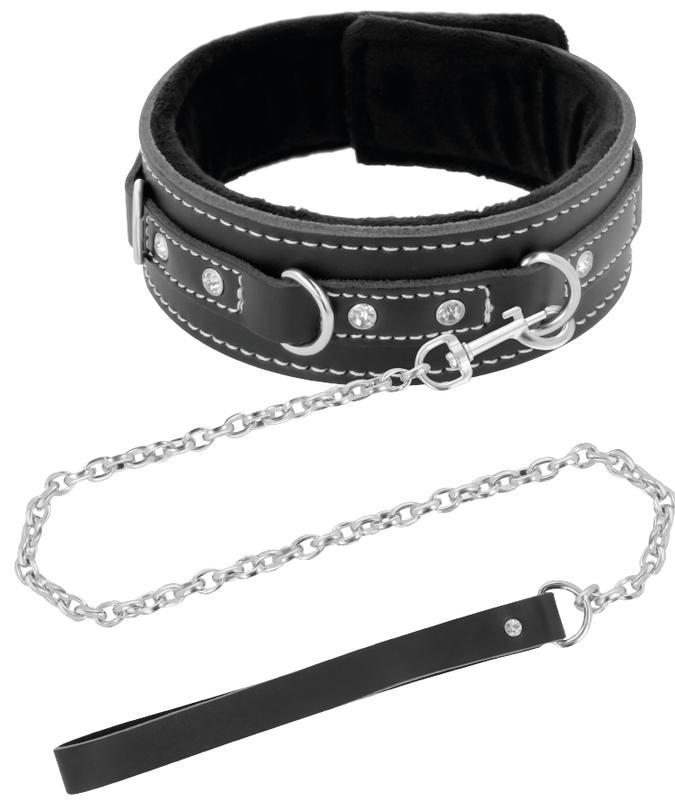 Darkness – Hochwertige Lederkette mit Leine