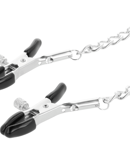 DARKNESS - COLLAR WITH NIPPLE CLAMPS BLACK DARKNESS - COLLAR WITH NIPPLE CLAMPS BLACK