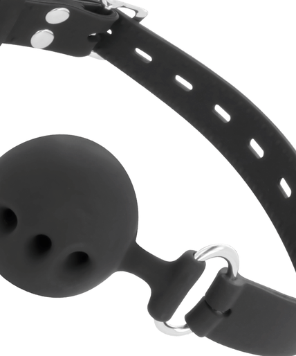 DARKNESS - BLACK BREATHABLE SILICONE GAG DARKNESS - BLACK BREATHABLE SILICONE GAG