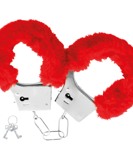 DARKNESS - RED LINED METAL HANDCUFFS DARKNESS - RED LINED METAL HANDCUFFS