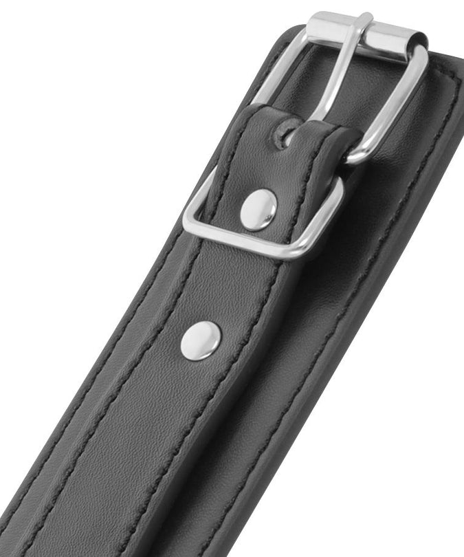 DARKNESS – SCHWARZE VERSTELLBARE HANDSCHELLEN MIT DOPPELTEM VERSTÄRKUNGSBAND