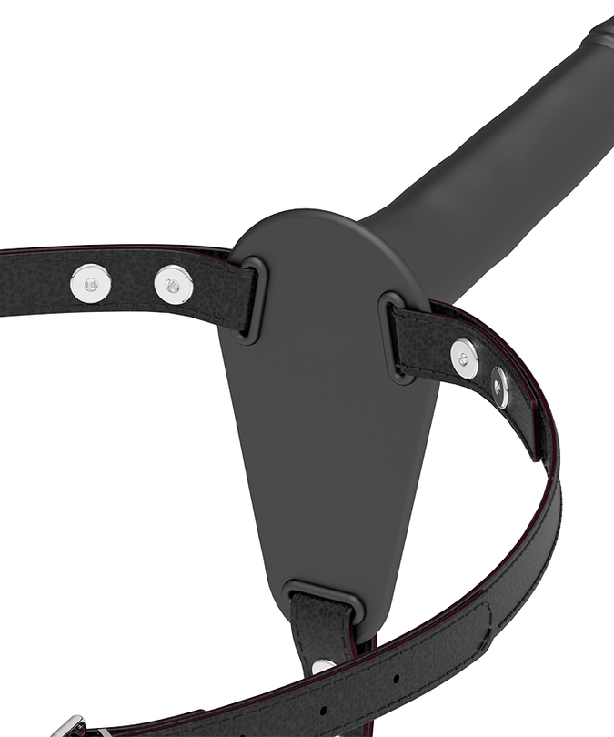 FETISJ SLAAF HARNAS - ZWART SILICONE 15 CM