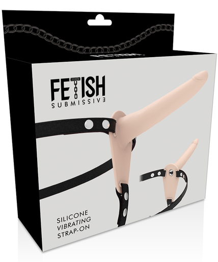 FETISH SUBMISSIVE HARNESS - FLESH SILICONE VIBRATOR 15 CM FETISH SUBMISSIVE HARNESS - FLESH SILICONE VIBRATOR 15 CM