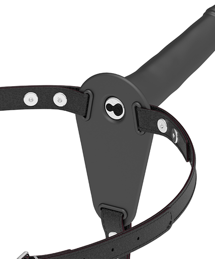 FETISH SUBMISSIVE HARNESS - BLACK SILICONE VIBRATOR 15 CM FETISH SUBMISSIVE HARNESS - BLACK SILICONE VIBRATOR 15 CM