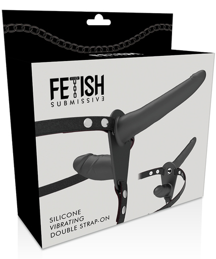FETISH SUBMISSIVE HARNESS - DOUBLE PENETRATION BLACK VIBRATOR FETISH SUBMISSIVE HARNESS - DOUBLE PENETRATION BLACK VIBRATOR