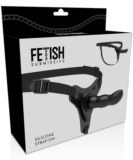 FETISH SUBMISSIVE HARNESS - BLACK SILICONE G-SPOT 16 CM FETISH SUBMISSIVE HARNESS - BLACK SILICONE G-SPOT 16 CM