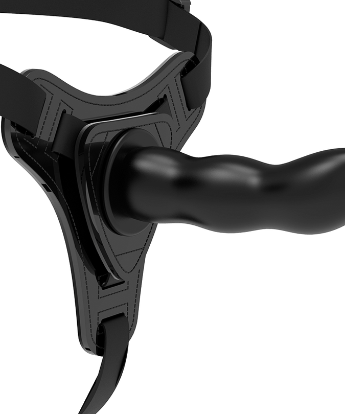 Fetish Submissive Harness – Black Silicone G-Spot 16 Cm