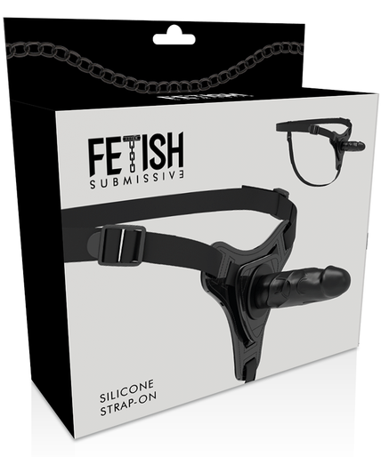 FETISH SUBMISSIVE HARNESS - REALISTIC BLACK SILICONE 15 CM FETISH SUBMISSIVE HARNESS - REALISTIC BLACK SILICONE 15 CM