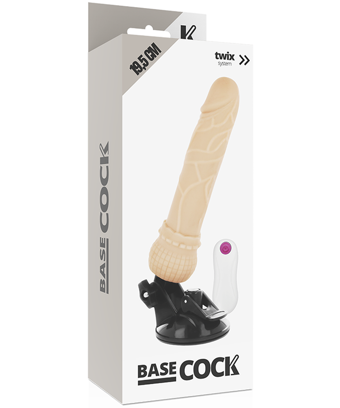 BASECOCK - REALISTISCHE VIBRATOR AFSTANDSBEDIENING FLESH 19,5 CM -O- 4 CM