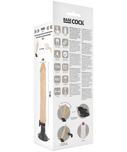 BASECOCK - REALISTIC VIBRATOR REMOTE CONTROL FLESH 21 CM -O- 4 CM BASECOCK - REALISTIC VIBRATOR REMOTE CONTROL FLESH 21 CM -O- 4 CM