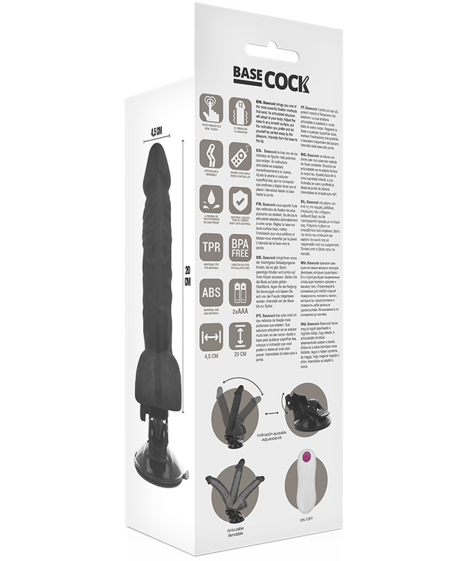 BASECOCK - REALISTIC ARTICULABLE REMOTE CONTROL BLACK 20 CM -O- 4.5 CM