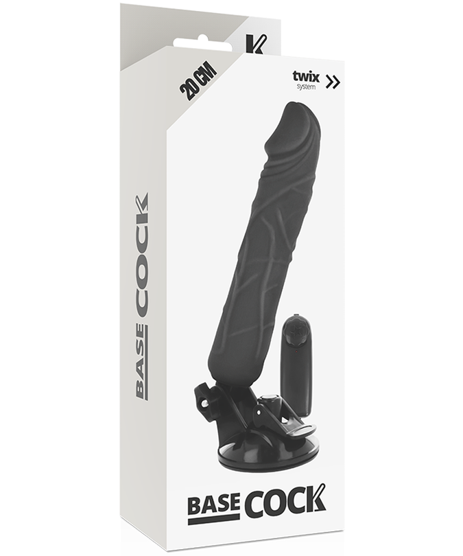 BASECOCK - REALISTIC VIBRATOR REMOTE CONTROL BLACK 20 CM -O- 4 CM