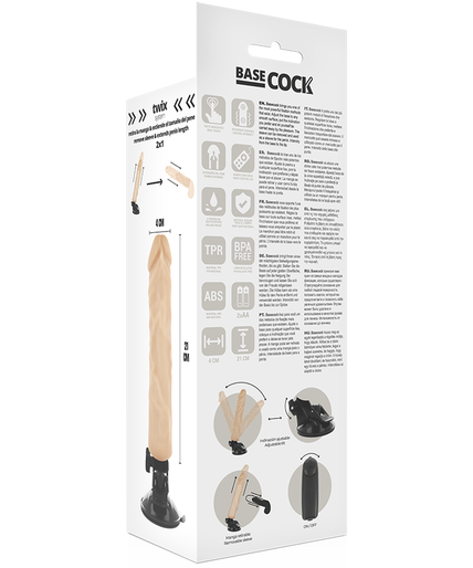 BASECOCK - REALISTIC VIBRATOR REMOTE CONTROL FLESH 21 CM -O- 4 CM BASECOCK - REALISTIC VIBRATOR REMOTE CONTROL FLESH 21 CM -O- 4 CM