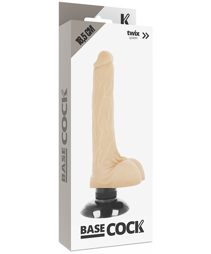 BASECOCK - REALISTIC VIBRATOR 2-1 FLESH 18.5 CM -O- 4 CM