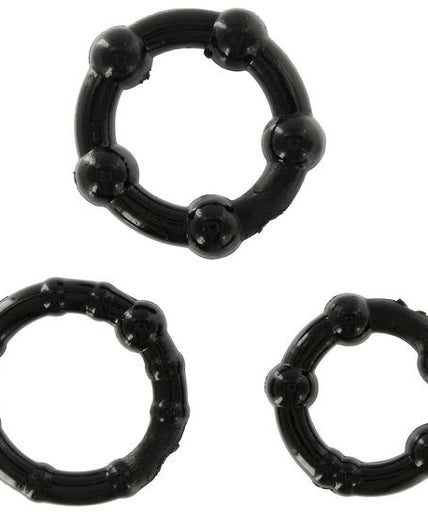 SEVEN CREATIONS - SET OF THREE BLACK PENIS RINGS SEVEN CREATIONS - SET OF THREE BLACK PENIS RINGS