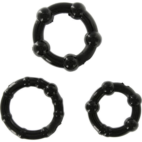 Seven Creations – Set of Three Black Penis Rings