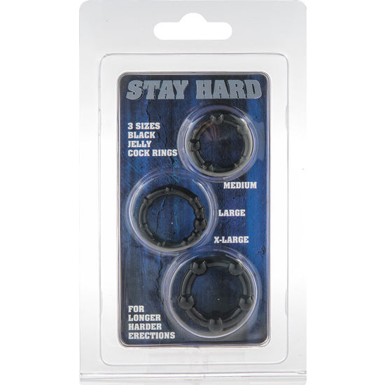 Seven Creations – Set of Three Black Penis Rings