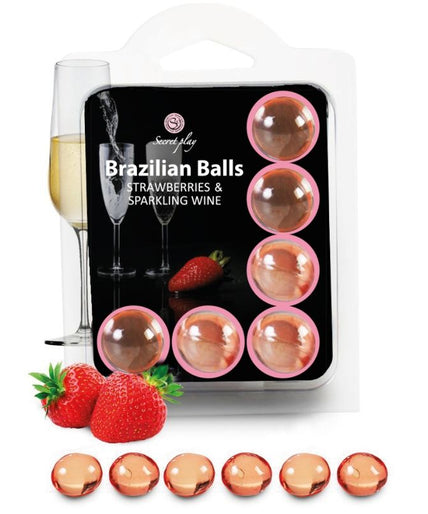 SECRETPLAY - SET 6 BRAZILIANS BALLS STRAWBERRIES WITH CAVA SECRETPLAY - SET 6 BRAZILIANS BALLS STRAWBERRIES WITH CAVA