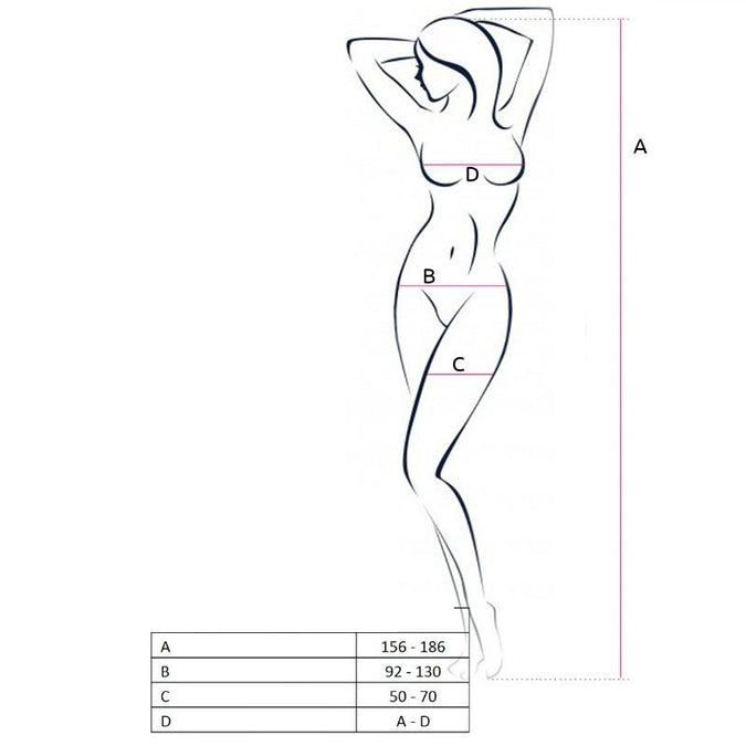 PASSION - VROUW BS062 WITTE BODYSTOCKING EEN MAAT