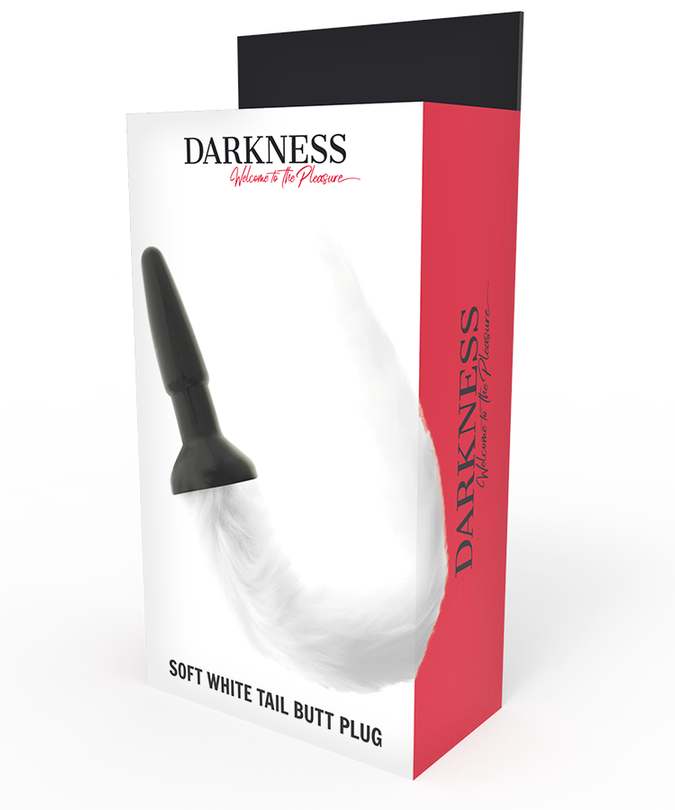 DARKNESS - SILICONEN ANAALPLUG MET WITTE STAART