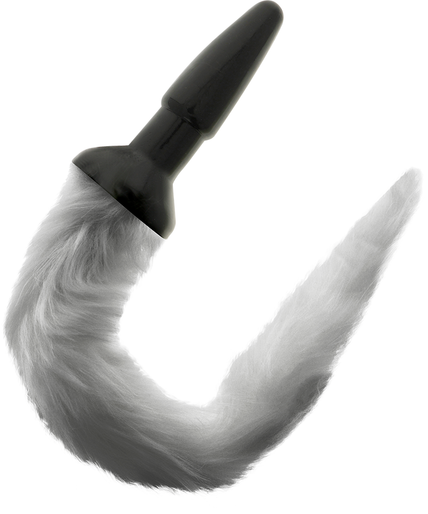 DARKNESS - SILICONE ANAL PLUG WITH GRAY TAIL DARKNESS - SILICONE ANAL PLUG WITH GRAY TAIL
