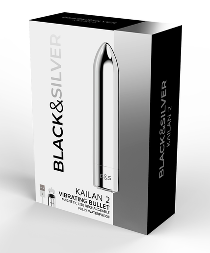 Black&silver – Kailan 2 Silver Vibrating Magnetic Bullet Black&silver – Kailan 2 Silver Vibrating Magnetic Bullet