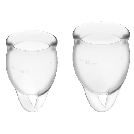 SATISFYER - FEEL CONFIDENT MENSTRUAL CUP CLEAR 15 + 20 ML SATISFYER - FEEL CONFIDENT MENSTRUAL CUP CLEAR 15 + 20 ML