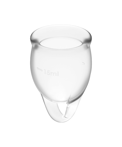 SATISFYER - FEEL CONFIDENT MENSTRUAL CUP CLEAR 15 + 20 ML SATISFYER - FEEL CONFIDENT MENSTRUAL CUP CLEAR 15 + 20 ML