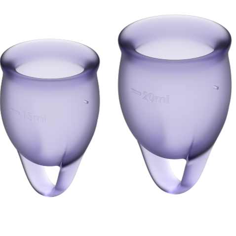 Satisfyer – Voel je zelfverzekerd menstruatiecup paars 15 + 20 ml