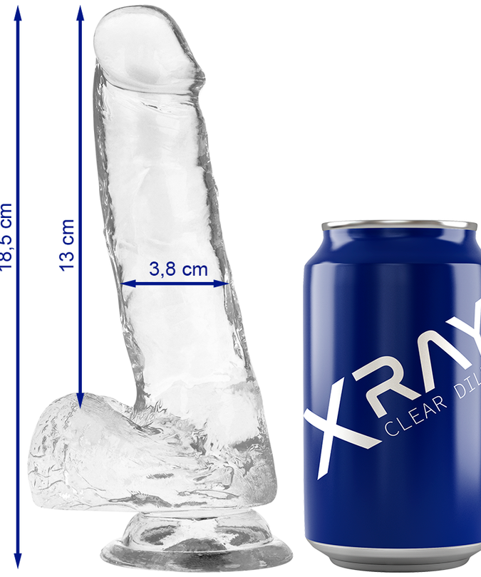 X Ray – Clear Cock with Balls Transparent 18.5 cm