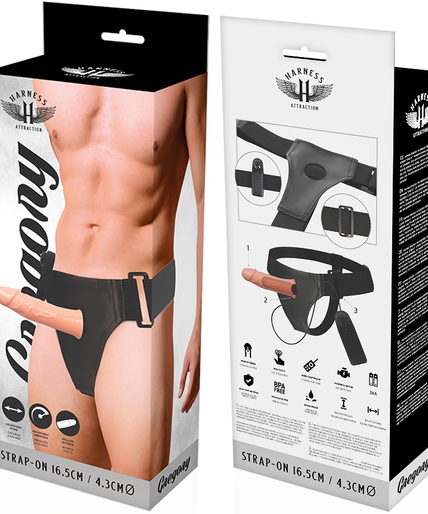 HARNESS ATTRACTION - GREGORY HOLLOW RNES WITH VIBRATOR 16.5 CM -O- 4.3 CM HARNESS ATTRACTION - GREGORY HOLLOW RNES WITH VIBRATOR 16.5 CM -O- 4.3 CM