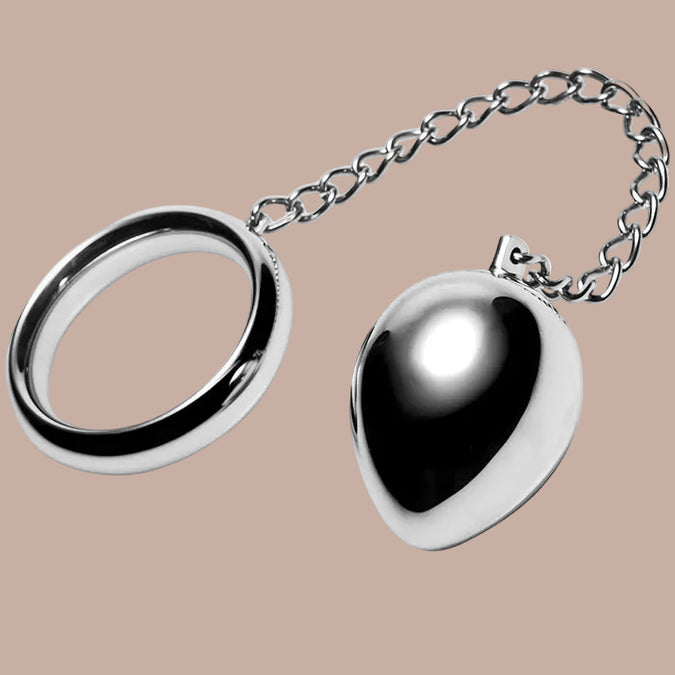 Metal Hard – Cock Ring 45mm with Chain & Metal Ball