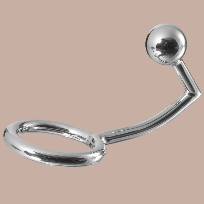 Metal Hard – Penisring mit Anal-Eindringhaken 45mm – Edelstahl