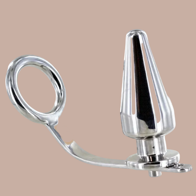 Metal Hard – Steel Ring with Anal Plug – 45 x 45mm