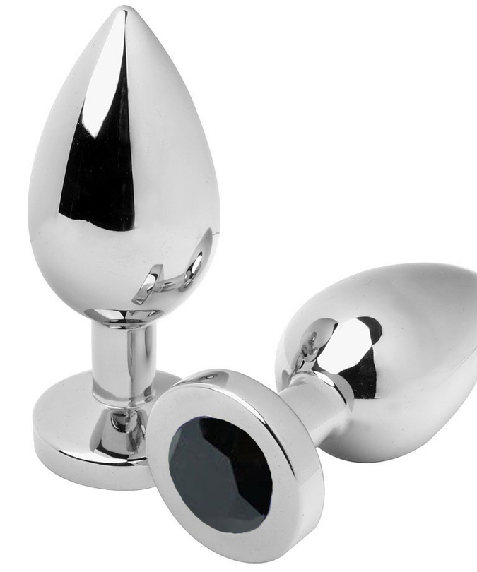 METAL HARD - ANAL PLUG DIAMOND BLACK SMALL 5.71CM