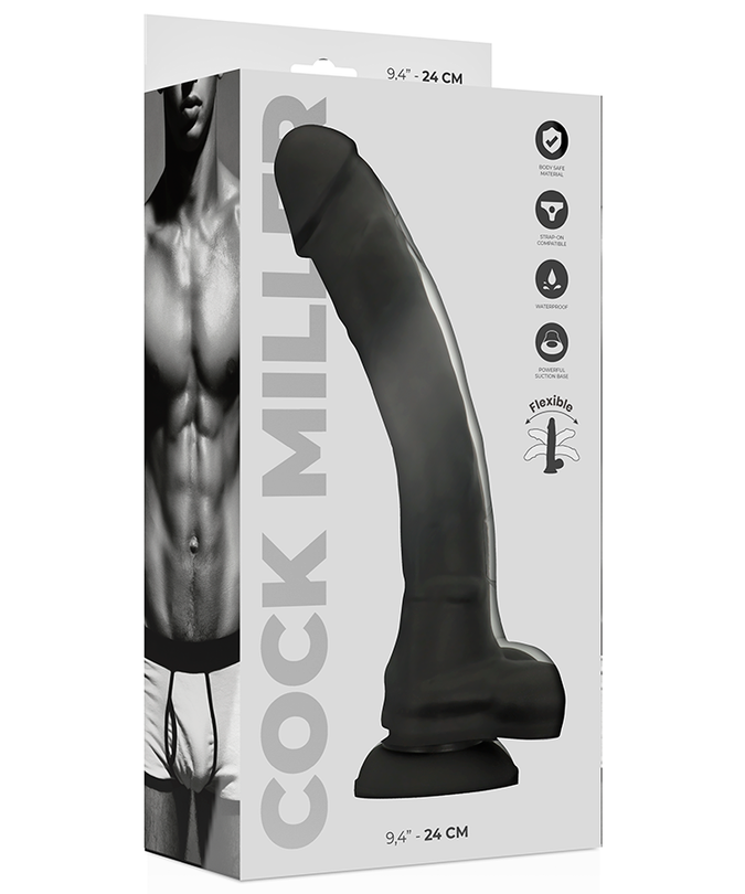 Pleasurements – Cock Miller – Dual Density Articulable Dildo Black 24 Cm