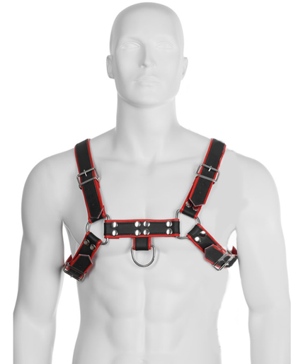LEATHER BODY - CHAIN HARNESS III BLACK / RED LEATHER BODY - CHAIN HARNESS III BLACK / RED