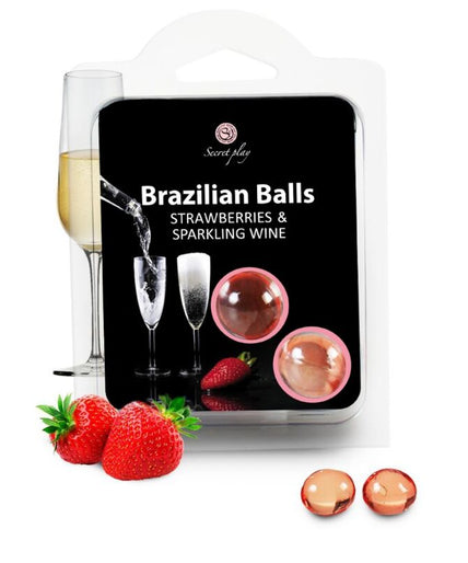 SECRETPLAY - AARDBEI EN CHAMPAGNE BRAZILIAANSE BALLETJES SET SECRETPLAY - AARDBEI EN CHAMPAGNE BRAZILIAANSE BALLETJES SET