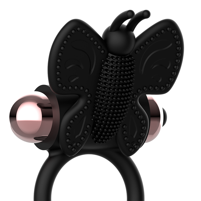 Coquette Chic Desire – Cockring Vlinder met Vibrator Zwart/Goud