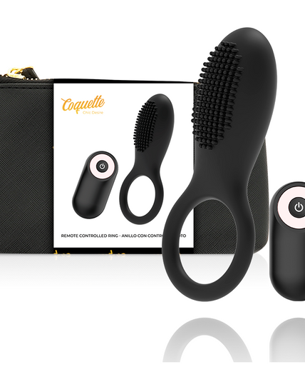 COQUETTE CHIC DESIRE - COCK RING REMOTE CONTROL RECHARGEABLE BLACK/ GOLD COQUETTE CHIC DESIRE - COCK RING REMOTE CONTROL RECHARGEABLE BLACK/ GOLD