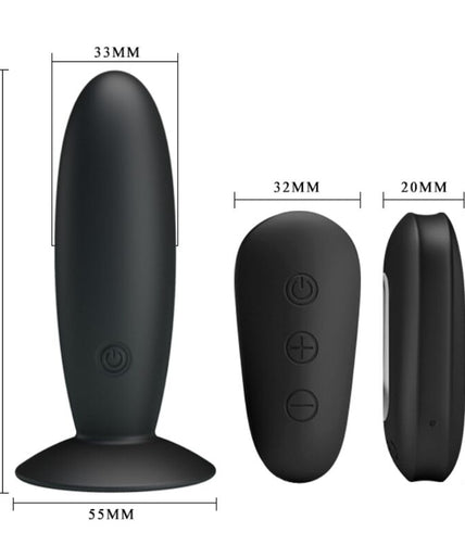 MR PLAY - ANAL PLUG WITH VIBRATION BLACK REMOTE CONTROL MR PLAY - ANAL PLUG WITH VIBRATION BLACK REMOTE CONTROL