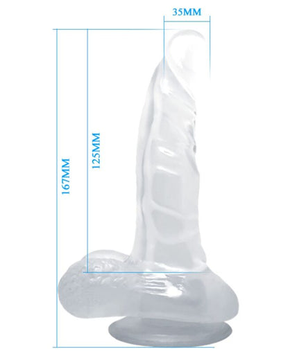 BAILE - REALISTIC DILDO WITH SUCTION CUP AND TESTICLES 16.7 CM TRANSPARENT BAILE - REALISTIC DILDO WITH SUCTION CUP AND TESTICLES 16.7 CM TRANSPARENT