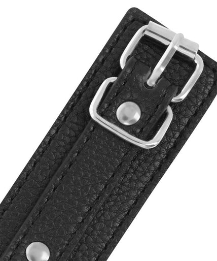 DARKNESS - BLACK TEXTURED LEATHER HANDCUFFS DARKNESS - BLACK TEXTURED LEATHER HANDCUFFS