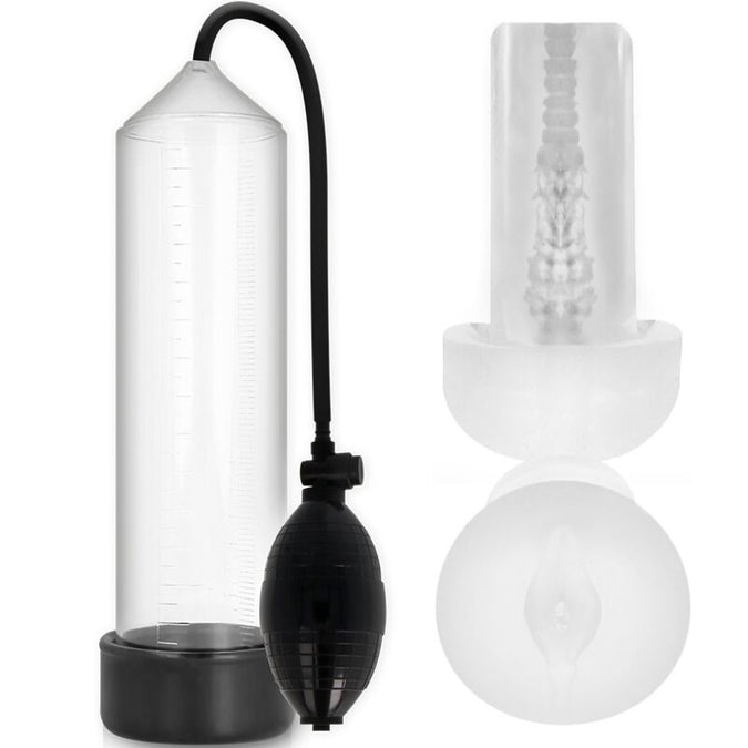Pump Addicted – Rx3 Transparant met Pleasure Sleeve